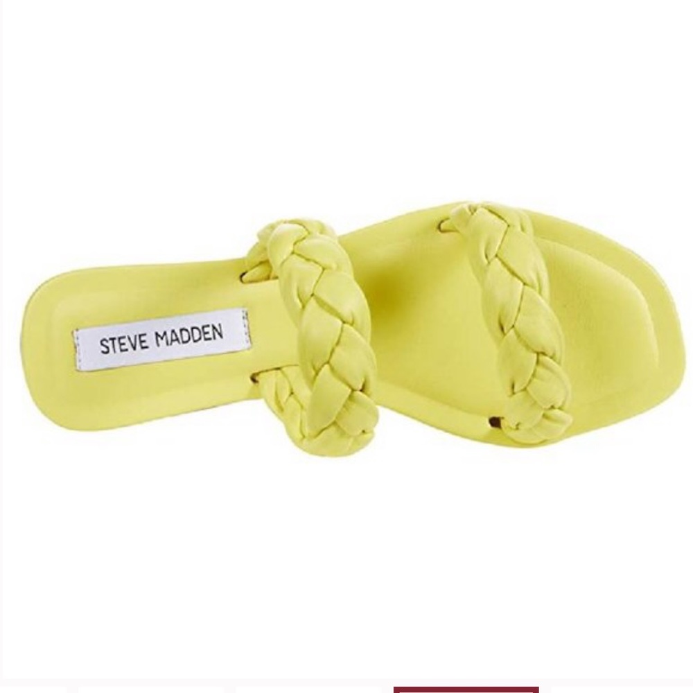 Steve Madden Persia Yellow Braided Slide Sandals